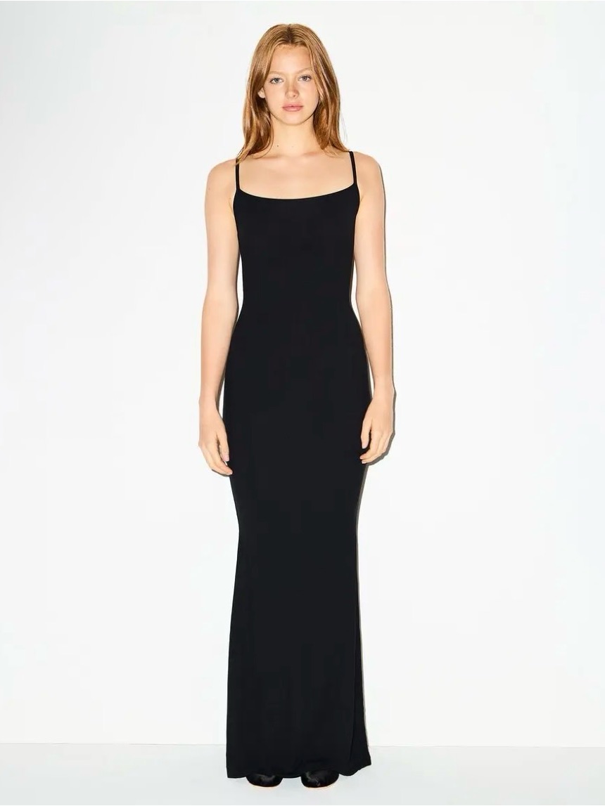 Nwot Skims Soft Lounge Ribbed Slip Dress In Onyx 3x